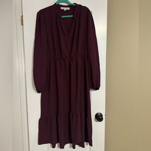 Universal Thread Deep Burgundy Long Sleeve Dress